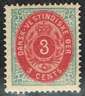 1873-1874. Bi-coloured. 3 C. Blue/red. Inverted Frame. Perf. 14x13½. (Michel: 6 IIb) - JF153324 - Deens West-Indië