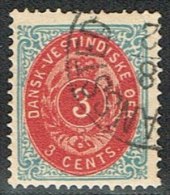 1873-1874. Bi-coloured. 3 C. Blue/red. Normal Frame. Perf. 14x13½. (Michel: 6 Ib) - JF153322 - Deens West-Indië