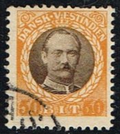 1907-1908. Frederik VIII. 50 Bit Brown/yellow. (Michel: 48) - JF153443 - Deens West-Indië