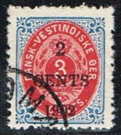 1902. Surcharge. Local, Black Surcharge. 2 CENTS 1902 On 3 C. Blue/red. Inverted Frame.... (Michel: 23 AII) - JF153356 - Danish West Indies