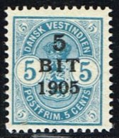 1905. Surcharge. 5 BIT On 5 C. Blue. (Michel: 39) - JF153418 - Danish West Indies