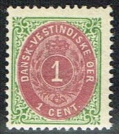 1896-1906. Bi-coloured. 1 Cent Green/red. Inverted Frame. Perf. 12 3/4. (Michel: 16 II) - JF153317 - Danish West Indies
