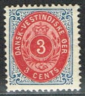 1896-1906. Bi-coloured. 3 C. Blue/red. Inverted Frame. Perf. 12 3/4. (Michel: 17 II) - JF153331 - Deens West-Indië