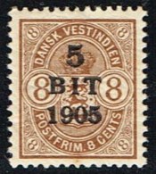 1905. Surcharge. 5 BIT On 8 C. Brown. (Michel: 40) - JF153421 - Danish West Indies