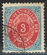 1873-1874. Bi-coloured. 3 C. Blue/red. Inverted Frame. Perf. 14x13½. (Michel: 6 IIb) - JF153330 - Dänisch-Westindien