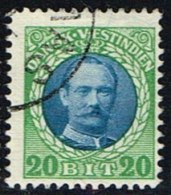 1907-1908. Frederik VIII. 20 Bit Blue/green. (Michel: 44) - JF153437 - Danish West Indies