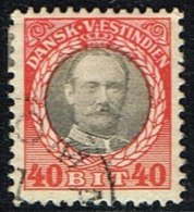 1907-1908. Frederik VIII. 40 Bit Grey/red. (Michel: 47) - JF153448 - Deens West-Indië