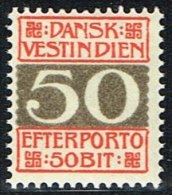 1905. Numeral Type. 50 Bit Red/grey (Michel: P8A) - JF153512 - Danish West Indies