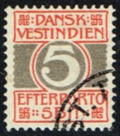 1905. Numeral Type.  5 Bit Red/grey (Michel: P5A) - JF153494 - Danish West Indies