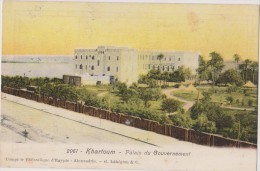 CARTE POSTALE ANCIENNE,SUDAN,SUDAN,EN 1906,VILLE FONDEE PAR MEHEMET ALI,NIL BLANC,PALAIS DU GOUVERNEMENT,2 TIMBRES EGYPT - Sudan