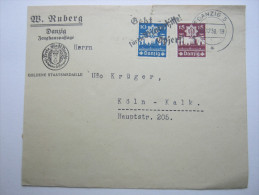 1938, Firmenbrief Nach Köln , 2 Seitig Geöffnet - Storia Postale