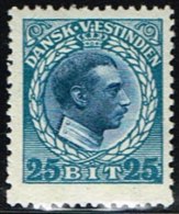 1915-1916. Chr. X. 25 Bit Blue/blue. (Michel: 53) - JF158914 - Deens West-Indië