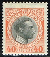 1915-1916. Chr. X. 40 Bit Grey/red. (Michel: 55) - JF158916 - Deens West-Indië