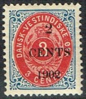 1902. Surcharge. Local, Black Surcharge. 2 CENTS 1902 On 3 C. Blue/red. Inverted Frame.... (Michel: 23 AII) - JF157861 - Deens West-Indië