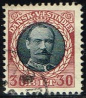 1907-1908. Frederik VIII. 30 Bit Black/brown-red. (Michel: 46) - JF158907 - Danish West Indies