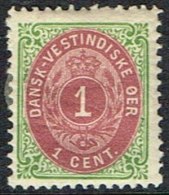 1896-1906. Bi-coloured. 1 Cent Green/red. Inverted Frame. Perf. 12 3/4. (Michel: 16 II) - JF157870 - Danish West Indies