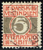 1905. Numeral Type.  5 Bit Red/grey ST. THOMAS 15 11 190?. (Michel: P5A) - JF158919 - Danish West Indies