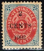 1902. Surcharge. Local, Black Surcharge. 2 CENTS 1902 On 3 C. Blue/red. Inverted Frame.... (Michel: 23 AII) - JF158902 - Dänisch-Westindien