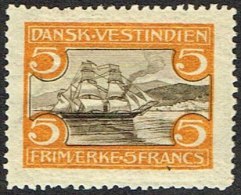 1905. St. Thomas Harbour. 5 Fr. Brown/yellow. (Michel: 37) - JF161625 - Danish West Indies