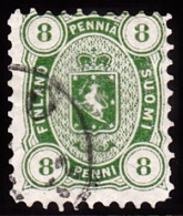 1875-1882. Coat Of Arms. Perf. L 11. 8 PENNI Yellow Green. (Michel: 14 A Yb) - JF100650 - Ongebruikt