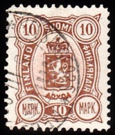 1889. Coat Of Arms. "Three-numbered". Perf. 12½. 10 Mk. Lightbrown/red. (Michel: 34) - JF100688 - Unused Stamps