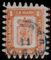 1866-1874. Coat Of Arms. Penni & Mark. Roulette III (long Tongue). 1 MARK Yellow Brown. (Michel: 10 C) - JF100700 - Neufs