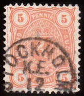 1875-1882. Coat Of Arms. Perf. L 112½. 5 PENNI STOCKHOLM K.E. 12.  (Michel: 13 B Yb) - JF157532 - Ungebraucht