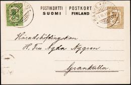 1918. WASA. POSTKORT 15 P. + 5 P. RAAHE BRAHESTAD 5.VI.18.  (Michel: P 42) - JF124010 - Enteros Postales