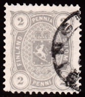 1883. Coat Of Arms. Karta-Sigillata Kontorets Tryckeri. Perf L 12½. 2 PENNI Grå. (Michel: 12 Byb) - JF157535 - Ongebruikt