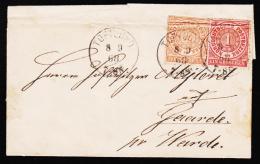 1868. TOFTLUND 8 9 68 On Small Cover To Gaarde Pr. Warde With ½ + 1 GROSCHEN NORDDEUTSC... (Michel: ) - JF107435 - Lettres & Documents