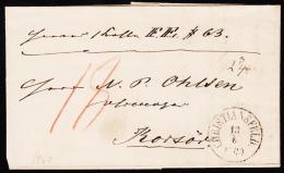 1860. CHRISTIANSFELD 13 6 1860 On Parcelcover To Korsør. Porto 18 In Rot And Weight 2 3... (Michel: ) - JF107442 - Prephilately
