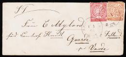 1868. CHRISTIANSFELD 16 1 68 9-10 V On Small Cover To Gaarde Pr. Warde With ½ + 1 GROSC... (Michel: ) - JF107439 - Brieven En Documenten