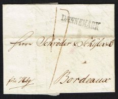 1800. DÆNNEMARK. Line-cancel On Nice Small Cover To Bordeaux In France With Complete Co... (Michel: ) - JF104051 - Prefilatelia
