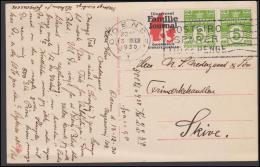 1927-1930. Wavy-line. Illustreret Familie Journal + 5 øre Yellowgreen On Postcard To Sk... (Michel: R 37) - JF171189 - Errors, Freaks & Oddities (EFO)