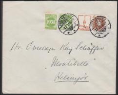 1931-1933. Wavy-line. RUNDSKUEDAGEN 1931 + 5 øre Yellowgreen, GALLE & JESSEN  + Chr. X ... (Michel: R 47 +) - JF171225 - Abarten Und Kuriositäten