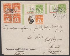 1931-1933. Wavy-line. GALLE & JESSEN + 5 øre Yellowgreen,  Børnenes Kontor + 5 øre, KKK... (Michel: R 43) - JF171185 - Abarten Und Kuriositäten