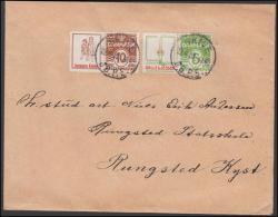 1931-1933. Wavy-line. Børnenes Kontor (with Frame, Red Text) + 10 øre Yellowbrown, GALL... (Michel: R 50) - JF171240 - Plaatfouten En Curiosa