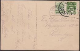 1927-1930. Wavy-line. GENERAL MOTORS INTERNATIONAL A/S LOGO + 10 øre Green  On Postcard... (Michel: R 14) - JF171144 - Abarten Und Kuriositäten