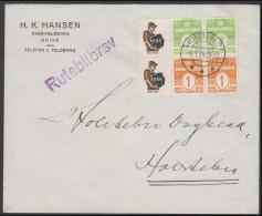 1927-1930. Wavy-line. KKKK + 1 øre Yellow  + 7 øre On Cover From HOLSTEBRO 5.1.34. And ... (Michel: R 31) - JF171166 - Variedades Y Curiosidades