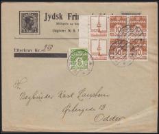 1931-1933. Wavy-line. Complete Bookletpane 6-block GALLE & JESSEN + 10 øre Yellowbrown ... (Michel: R 44) - JF171215 - Plaatfouten En Curiosa