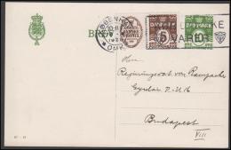 1927-1930. Wavy-line. DANSKE PHØNIX + 5 øre Brown  On 10 øre BREVKORT From KØBENHAVN 28... (Michel: R 2) - JF171137 - Abarten Und Kuriositäten