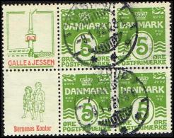 1931-1933. Wavy-line. Complete Bookletpane With 6-block GALLE & JESSEN + 5 øre Yellowgr... (Michel: R 43 + R 45) - JF171 - Plaatfouten En Curiosa