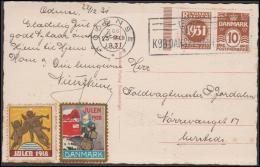 1931-1933. Wavy-line. RUNDSKUEDAGEN 1931 + 10 øre Yellowbrown On Postcard From ODENSE 2... (Michel: R 48) - JF171254 - Errors, Freaks & Oddities (EFO)