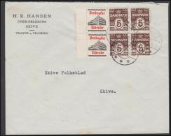 1927-1930. Wavy-line. Complete Bookletpane With 6-block BERLINGSKE TIDENDE + 5 øre Brow... (Michel: R 30) - JF171152 - Plaatfouten En Curiosa