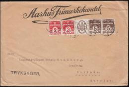 1927-1930. Wavy-line. HAFNIA + 2x5 øre Brown And Pair 2 øre On Printed Matter From AARH... (Michel: R 1) - JF171129 - Abarten Und Kuriositäten