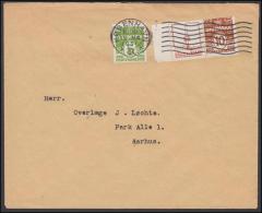 1931-1933. Wavy-line. GALLE & JESSEN + 10 øre Yellowbrown On Cover To Aarhus From KØBEN... (Michel: R 44) - JF171198 - Variedades Y Curiosidades