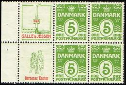 1931-1933. Wavy-line. Complete Bookletpane With 6-block GALLE & JESSEN + 5 øre Yellowgr... (Michel: R 43) - JF171127 - Abarten Und Kuriositäten