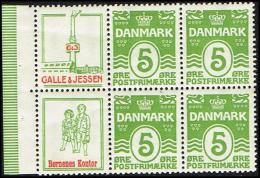 1931-1933. Wavy-line. Complete Bookletpane With 6-block GALLE & JESSEN + 5 øre Yellowgr... (Michel: R 43 + R49) - JF1711 - Plaatfouten En Curiosa