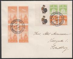 1927-1930. Wavy-line. KKKK + 1 øre Yellow  + 7 øre On Cover From KUGLEPOSTEN NÆSTVED KØ... (Michel: R 31) - JF171173 - Abarten Und Kuriositäten