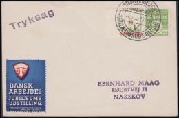 1931-1933. Wavy-line. GALLE & JESSEN + 5 øre Yellowgreen On Card FromLANDSARBEJDES JUBI... (Michel: R 43) - JF171228 - Errors, Freaks & Oddities (EFO)